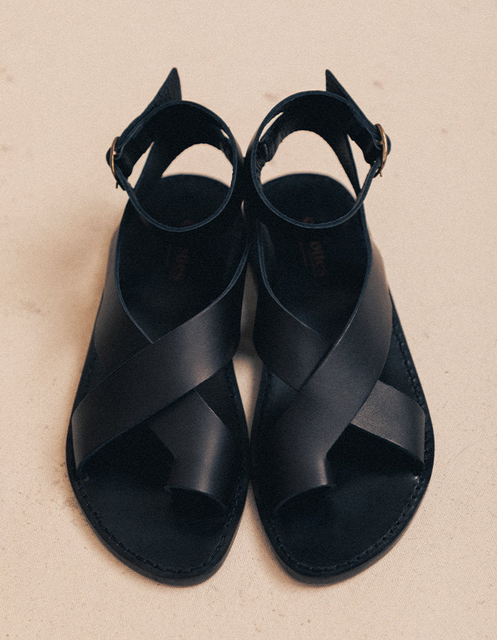 Sandales noires Astrée en cuir 2